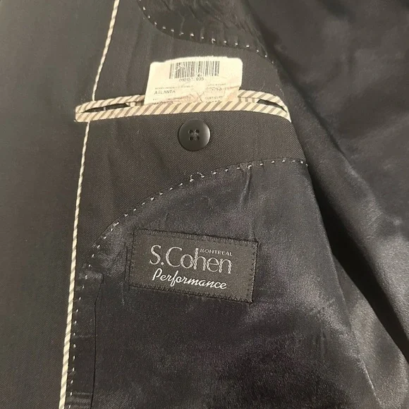 Men’s S. Cohen Performance Black Blazer Size 46 Short. - Picture 4 of 6